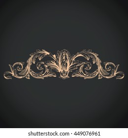 Elegant background with lace ornament. Floral elements, ornate background. Antique style acanthus foliage swirl decorative design element filigree calligraphy