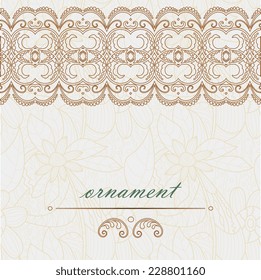 Elegant background with lace ornament and place for text.