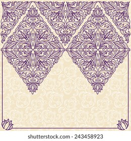 Elegant background with lace ornament and place for text.