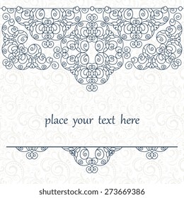 Elegant background with lace ornament and place for text.