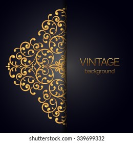 Elegant background with lace ornament and place for text. Vector illustration.