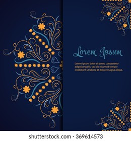 Elegant background with lace ornament and place for text. Vector Illustration