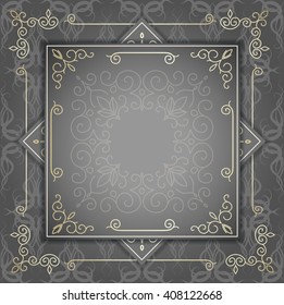 Elegant background with lace ornament and place for text. Floral elements, ornate background. Vector illustration. EPS 10.