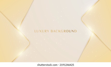 Elegant background with line golden elements Realistic luxury paper cut style 3d modern concept