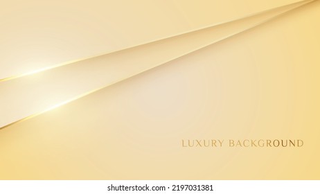 Elegant background with line golden elements Realistic luxury paper cut style 3d modern concept