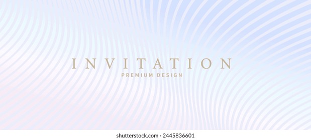 Elegant background with line pattern on luxury pastel color gradient. Premium abstract vector illustration for invitation, flyer, cover design, luxe invite, business banner, prestigious voucher.