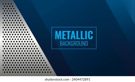 Eleganter Hintergrund mit Metall-Kohlefaser-Textur, Vektorgrafik. Beeindruckender blauer Hintergrund.