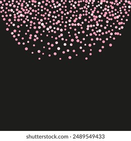 Elegant Background. Metallic Offer. Golden Scatter Concept. Pink Rain Spray. Christmas Illustration. Rose Abstract Brochure. Decorative Magazine. Golden Elegant Background