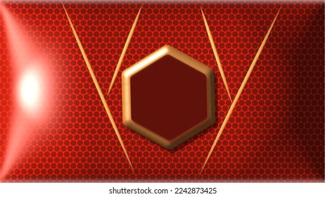 fondo elegante con un diseño moderno de superhéroes y una brillante textura dorada. Elegante tónica roja con una línea dorada brillante y un papel pintado moderno en la piel.