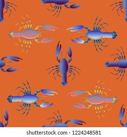 Elegant background multicolored pattern seamless lobster.