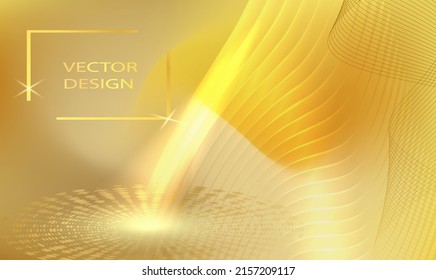 Elegant background with overlay golden shape elements with sparkles, glowing dots. Realistic luxury paper print modern concept. Vector illustration for design eps10 for wedding
