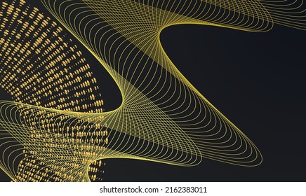Fondo elegante con elementos de forma dorada superpuestos con centelleantes y puntos brillantes. El papel de lujo realista imprime el concepto moderno. Ilustración vectorial para el diseño eps10 para la boda