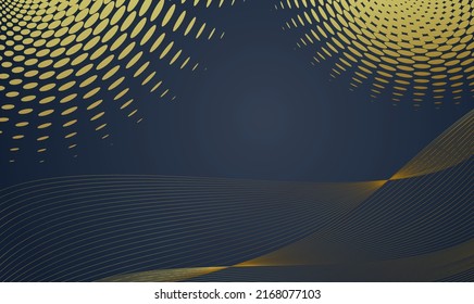 Elegant background with overlay golden shape elements with sparkles, glowing dots. Realistic luxury paper print modern concept. Vector illustration for design eps10 for wedding