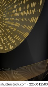 Elegant background with overlay golden shape elements with sparkles, glowing dots. Realistic luxury paper print modern concept. Vector illustration for design eps10 for wedding