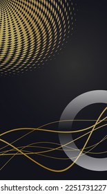 Elegant background with overlay golden shape elements with sparkles, glowing dots. Realistic luxury paper print modern concept. Vector illustration for design eps10 for wedding