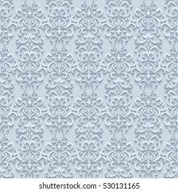 Elegant background with paper swirls, vector seamless pattern in neutral color, eps10