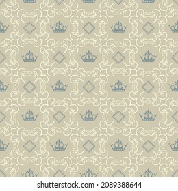 Elegant background pattern with decorative ornament in the royal style. Fabric texture swatch, seamless wallpaper. Vector illustration
