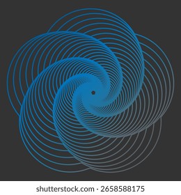 Elegant background pattern featuring intricate, spirograph-style floral shapes in a cool blue gradient.This  geometric design creates a sense of sophisticated, flowing movement