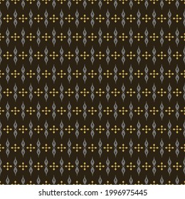 Elegant background pattern with geometric ornament on black background, wallpaper. Seamless pattern, texture. Vector image
