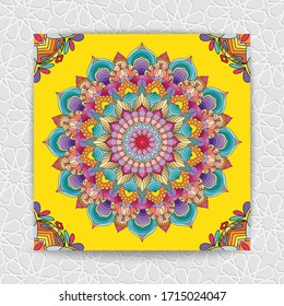 Elegant background for ramadan kareem with pattern flower 
