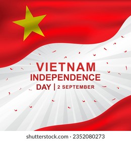 elegant background realistic flag Vietnam Independence Day greeting