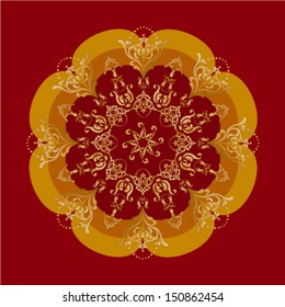 elegant background with round lace pattern in oriental style. Vector, EPS 10