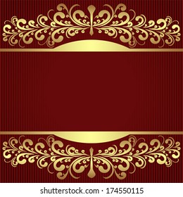 Elegant Background with royal golden Borders. 