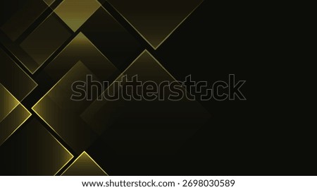Elegant background showcasing a black and dark gold gradient with overlapping angular shapes and glowing edges creating a modern, sophisticated visual effect