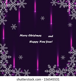 Elegant background with sparkles and snowflakes