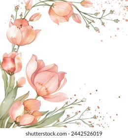 Tarjeta de invitación elegante de la flor de la primavera del fondo en acuarela