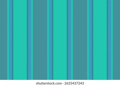Eleganter Hintergrund Textil vertikal, Druck Textur Streifen Stoff. Vorlagenlinien nahtloses Vektormuster in türkiser und heller Farbpalette.