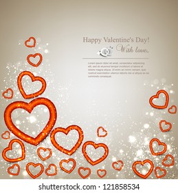 Elegant background with vector hearts. Valentine's Day