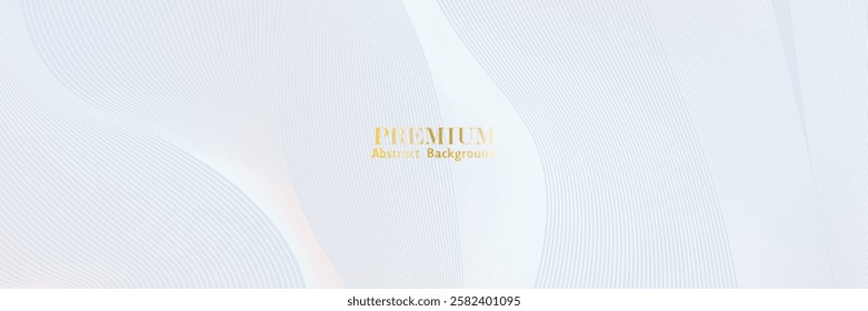 Elegant background with white lines pattern and luxury gradient. Premium modern abstract vector illustration for invitation, flyer, cover design, prestigious voucher, business banner, luxe invite.
