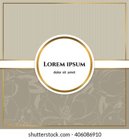 Elegant background for your invitation, label, sticker, flyer or greetings card. Luxurious gray template.