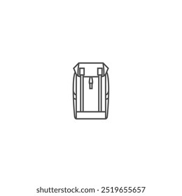 An elegant backpack with a stylish cut icon.