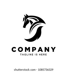 elegant backside horse logo