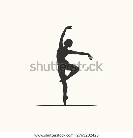 Elegant Ballerina Dancer Silhouette in Classic Ballet Pose