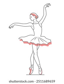 Elegant Ballerina Dancing in Pink Tutu Design