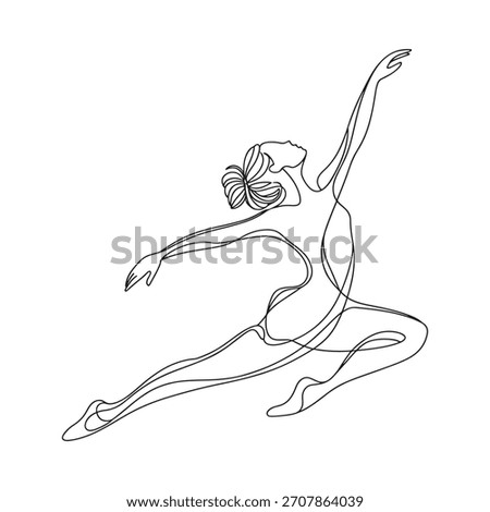 Elegant ballet dancer in dynamic pose