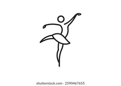 Elegant Ballet Dancer Line Art Vector