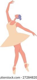 Elegante Ballet Dancer Executando uma Ilustração de Pose Clássica Graciosa