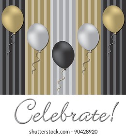 Elegant balloon celebration card in vector format.