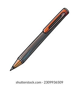 elegant ballpoint pen supply icon isolated
