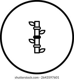 Elegant bamboo illustration: simple yet evocative design within circular frame