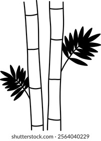 An elegant bamboo stalks illustration symbolizing nature and tradition, great for website, application, printing, document, poster design, etc.