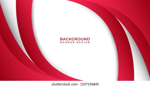 Elegant Banner Background Design In Red Color For Flyer, Business Presentation, Design Promotion, Cover