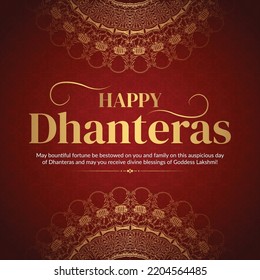 Elegant banner design of Indian festival happy Dhanteras template.