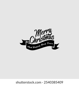 Design de banner elegante com um estilo minimalista, apresentando 'Feliz Natal e Feliz Ano Novo' texto. Perfeito para saudações de férias, banners festivos e decorações sazonais.

