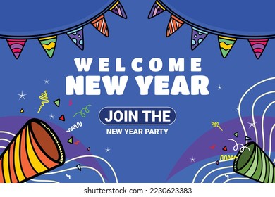 
elegant banner template bright color candy model design for new year