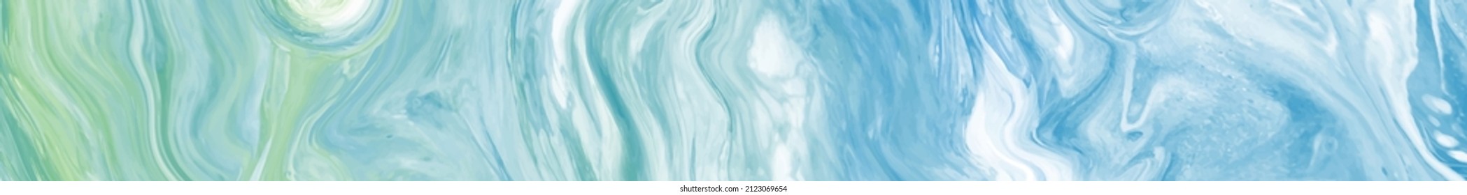 Elegant banner template design with blue paint brush elements. Abstract decoration. Vector illustration.